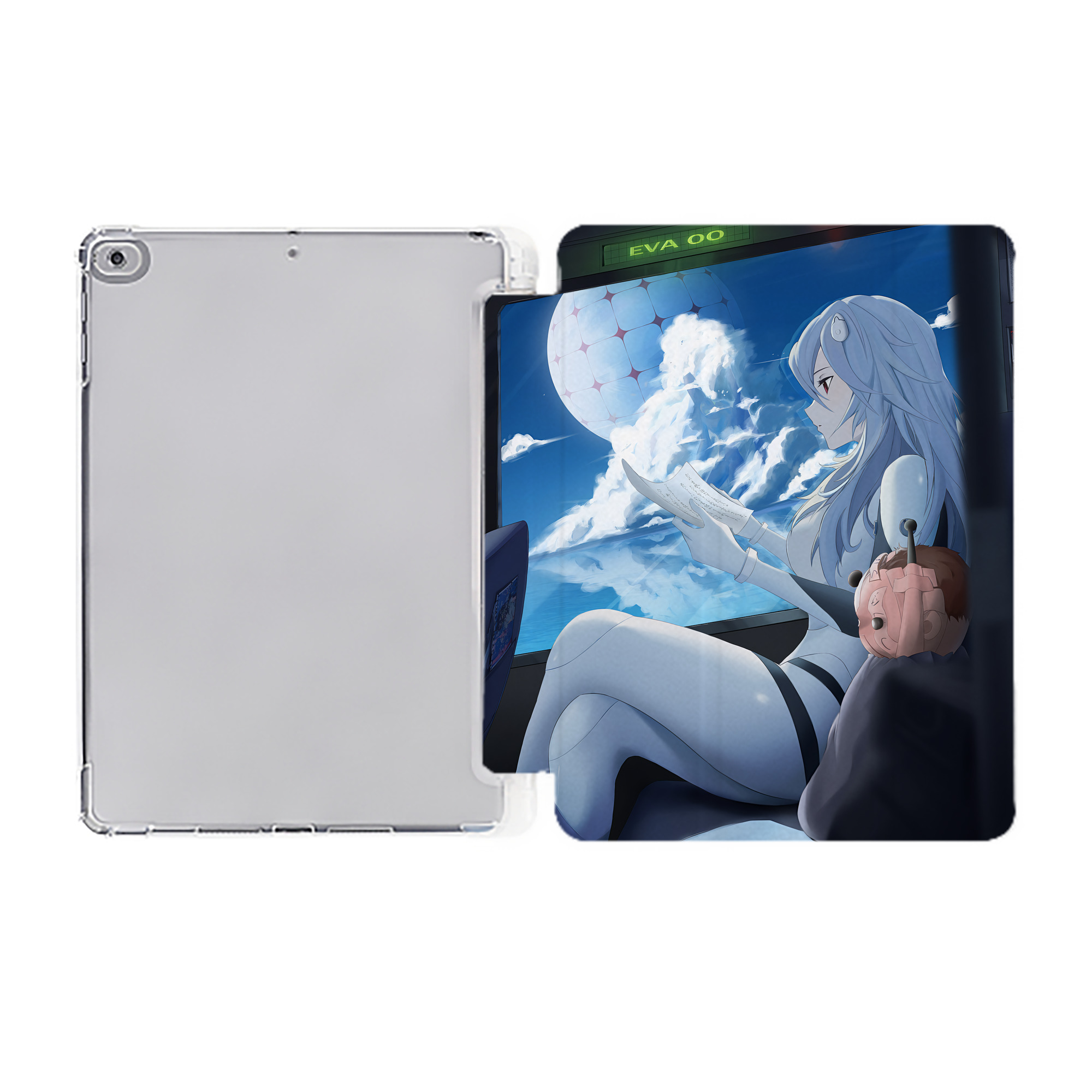 （画像用） EVA 新世紀エヴァンゲリオン IPad ケース ペン収納付き 三つ折りスタンド PUレザー×シリコン 対応機種9.5/10.5/10.9インチ